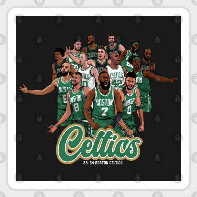 BOSTON CELTICS 2023-24 ROSTER Sticker by origin illustrations